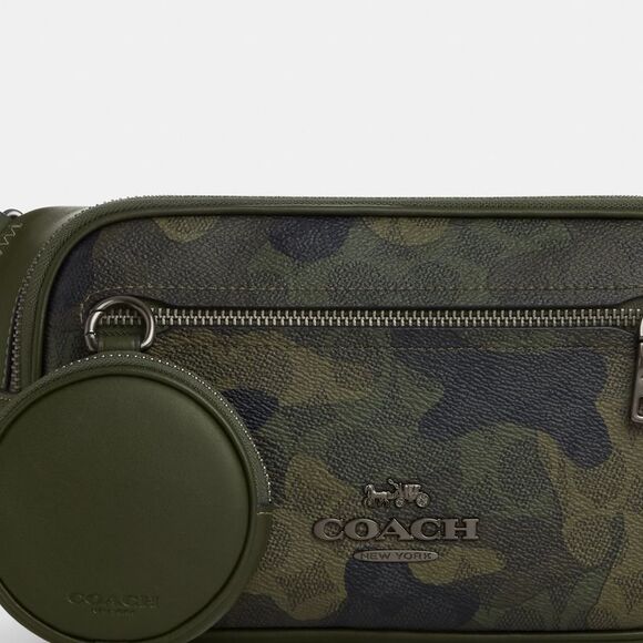 NWT Coach Outlet Elias Belt Bag In Signature Camo Print - Picture 4 of 6